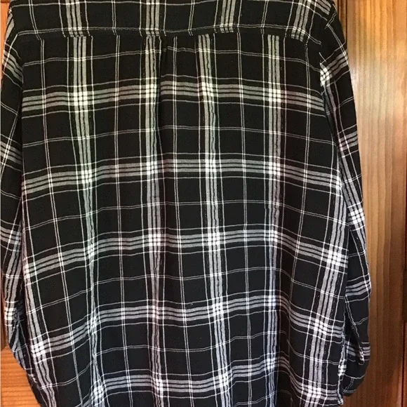 Sonoma size XL  Black and White Checkered long sleeve pullover Shirt - Picture 5 of 11